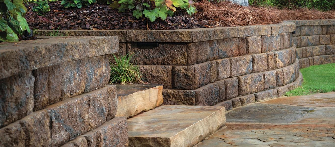 Medium Concrete Block Wall $12-18K | Brookside Landscape Design